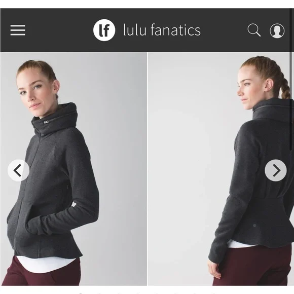 Lululemon &go Destination Full Zip Hoodie Sz 4 Heathered Black Grey Fleece Slim - Picture 2 of 12